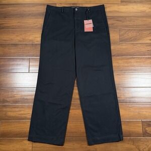 Vayder Men's Size 38 Black Cotton Wide Leg Chino Pants